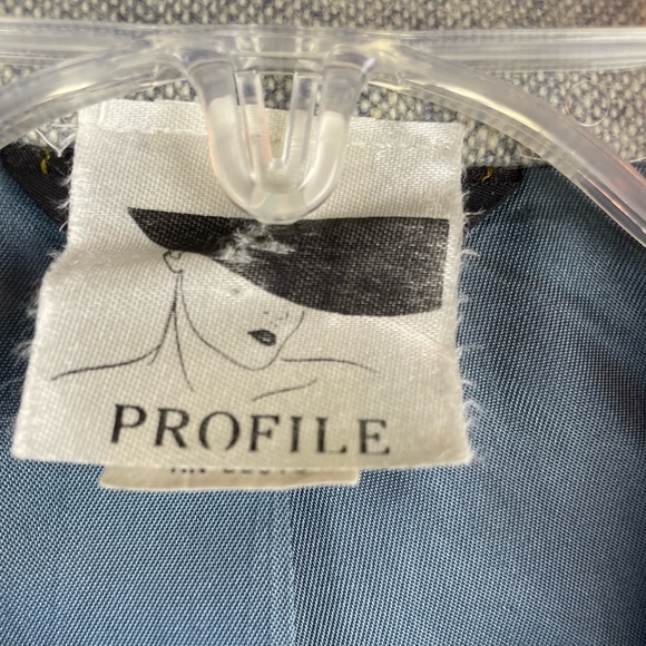 Vintage Profile Oversized Wool Blend Blue Whir Jacket One Size - Picture 3 of 9